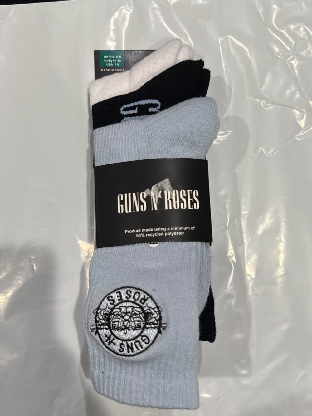 Guns N Roses Socks Primark Mens 3 Pack USA size 7-9
